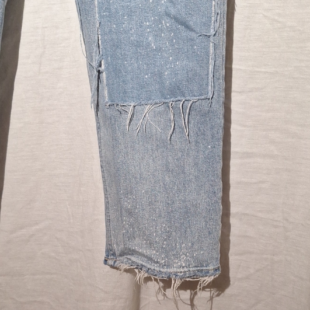 3/$20-Abercrombie & Fitch Light Blue Denim Jeans, Patchwork, Distressed, 8 - Picture 5 of 13